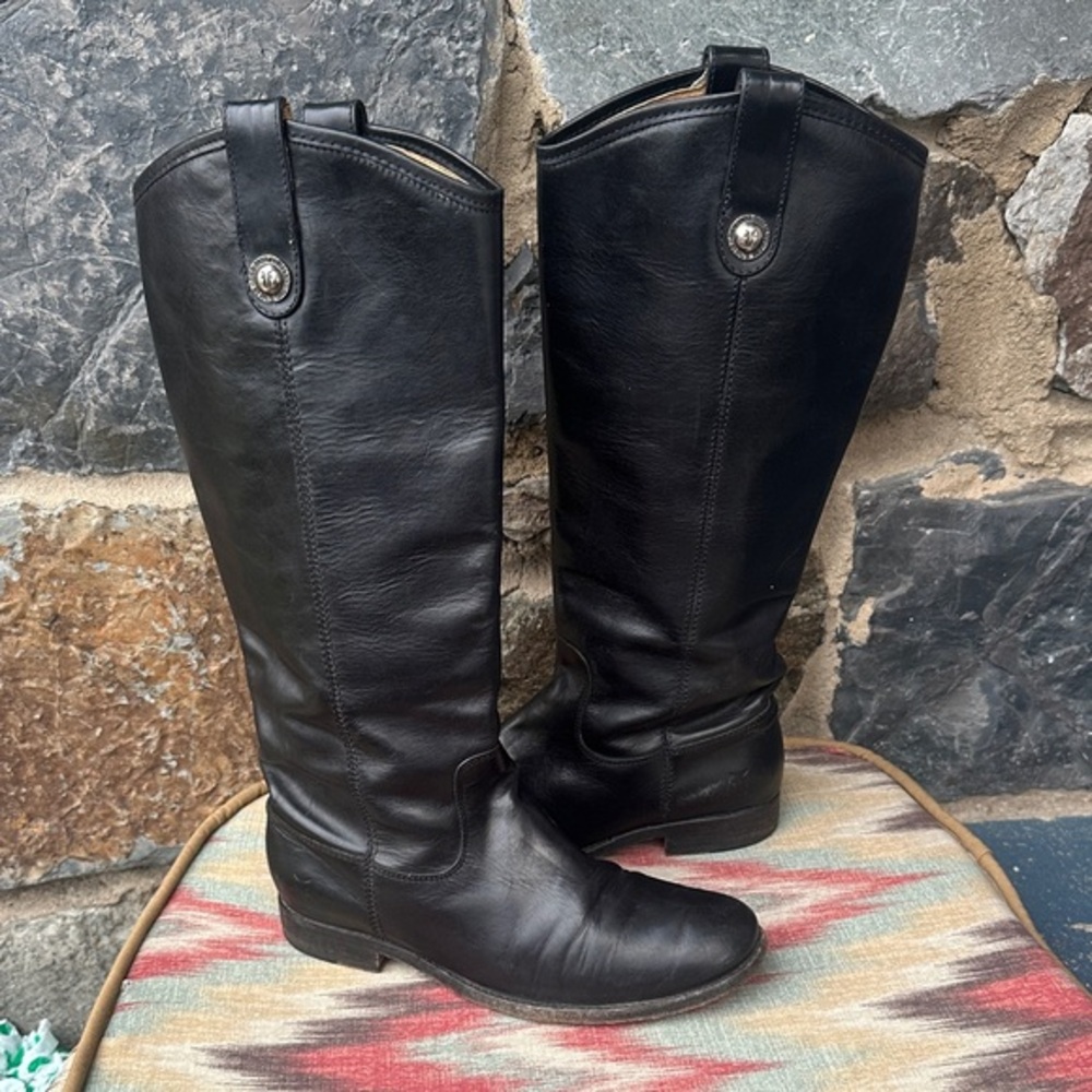 Frye Black Leather Tall Riding Boots Size 6.5 – Melissa Button Equestrian Style